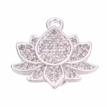Antikfärgad berlock cubic zirconia lotus, 1 st