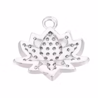 Antikfärgad berlock cubic zirconia lotus, 1 st