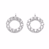 Antikfärgad berlock strassring med cubic zirconia, 1 st