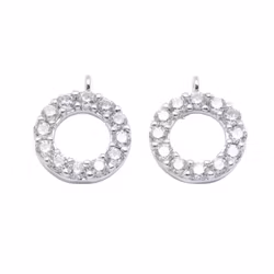 Antikfärgad berlock strassring med cubic zirconia, 1 st