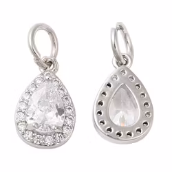 Antikfärgad berlock cubic zirconia mönstrad droppe, 1 st