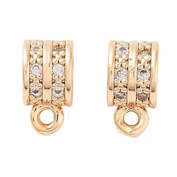 Guldfärgad hanger cubic zirconia, 1 st