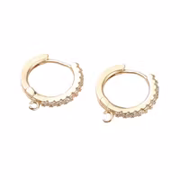 Guldfärgade runda brisyrer med cubic zirconia, 1 par