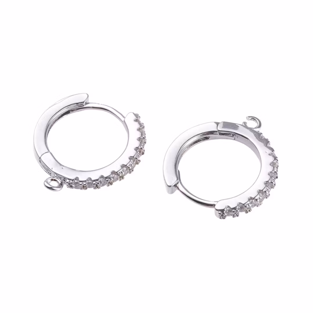 Antikfärgade runda brisyrer med cubic zirconia, 1 par