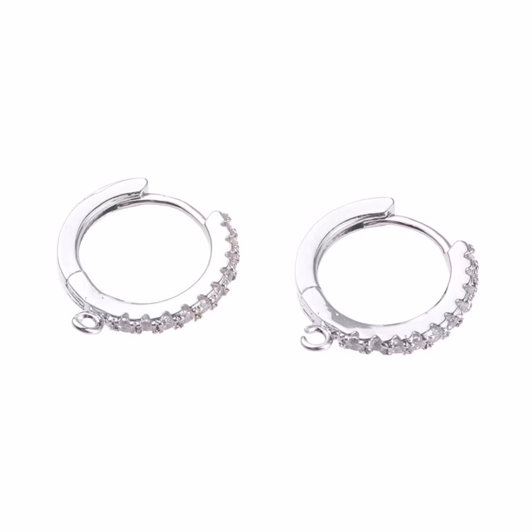 Antikfärgade runda brisyrer med cubic zirconia, 1 par