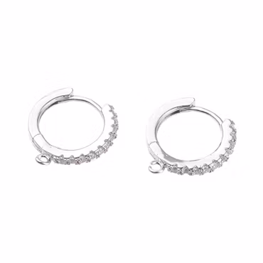 Antikfärgade runda brisyrer med cubic zirconia, 1 par
