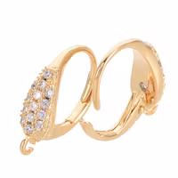 Guldfärgade breda brisyrer med cubic zirconia, 1 par