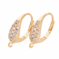 Guldfärgade breda brisyrer med cubic zirconia, 1 par