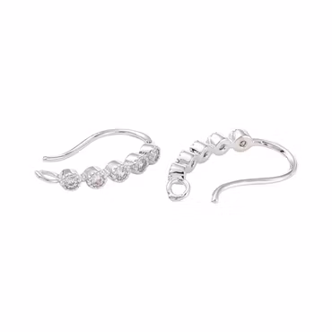 Antikfärgade örkrokar med cubic zirconia, 1 par
