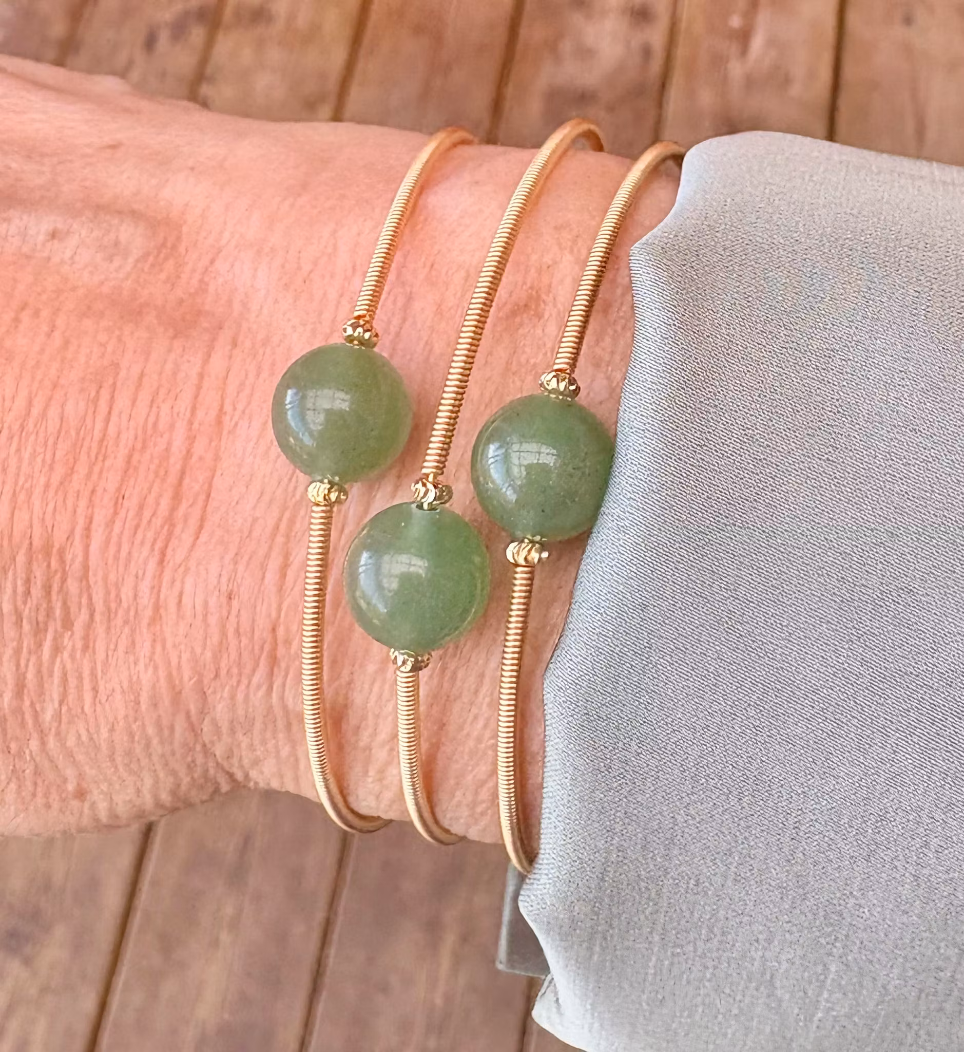 Guldfärgat armband aventurin, 1 st