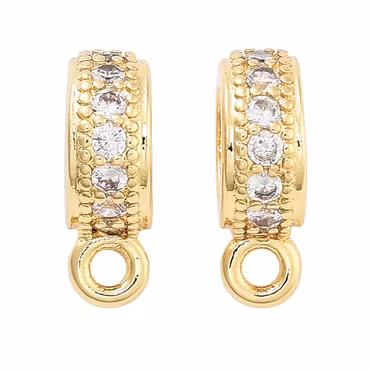 Guldfärgad smal hanger med cubic zirconia, 1 st