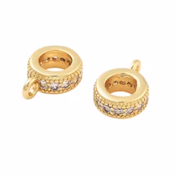 Guldfärgad smal hanger med cubic zirconia, 1 st