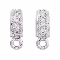 Gold-colored hanger cubic zirconia, 1 pc.