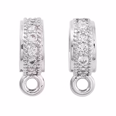 Antikfärgad smal hanger med cubic zirconia, 1 st