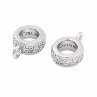 Antikfärgad smal hanger med cubic zirconia, 1 st