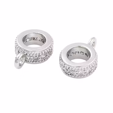 Antikfärgad smal hanger med cubic zirconia, 1 st