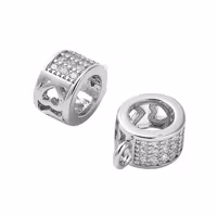 Antikfärgad bred hanger med cubic zirconia, 1 st