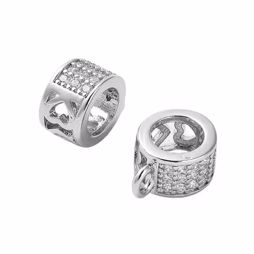 Antikfärgad bred hanger med cubic zirconia, 1 st
