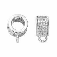 Antikfärgad bred hanger med cubic zirconia, 1 st