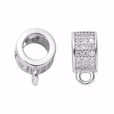Antikfärgad bred hanger med cubic zirconia, 1 st