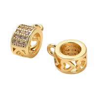 Guldfärgad bred hanger med cubic zirconia, 1 st