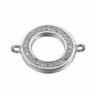 Antikfärgad connector donut med cubic zirconia, 1 st