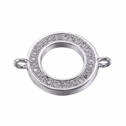 Antikfärgad connector donut med cubic zirconia, 1 st