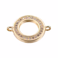 Guldfärgad connector donut med cubic zirconia, 1 st