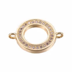 Guldfärgad connector donut med cubic zirconia, 1 st