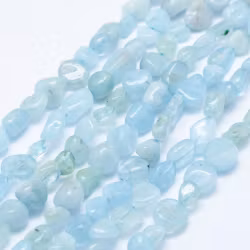 Aquamarine nuggets, 1 strand