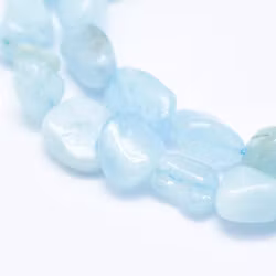 Aquamarine nuggets, 1 strand