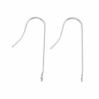 Surgical steel ear hooks with straight loop, 10 pcs.
