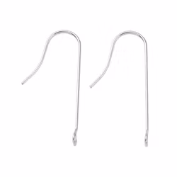 Surgical steel ear hooks with straight loop, 10 pcs.