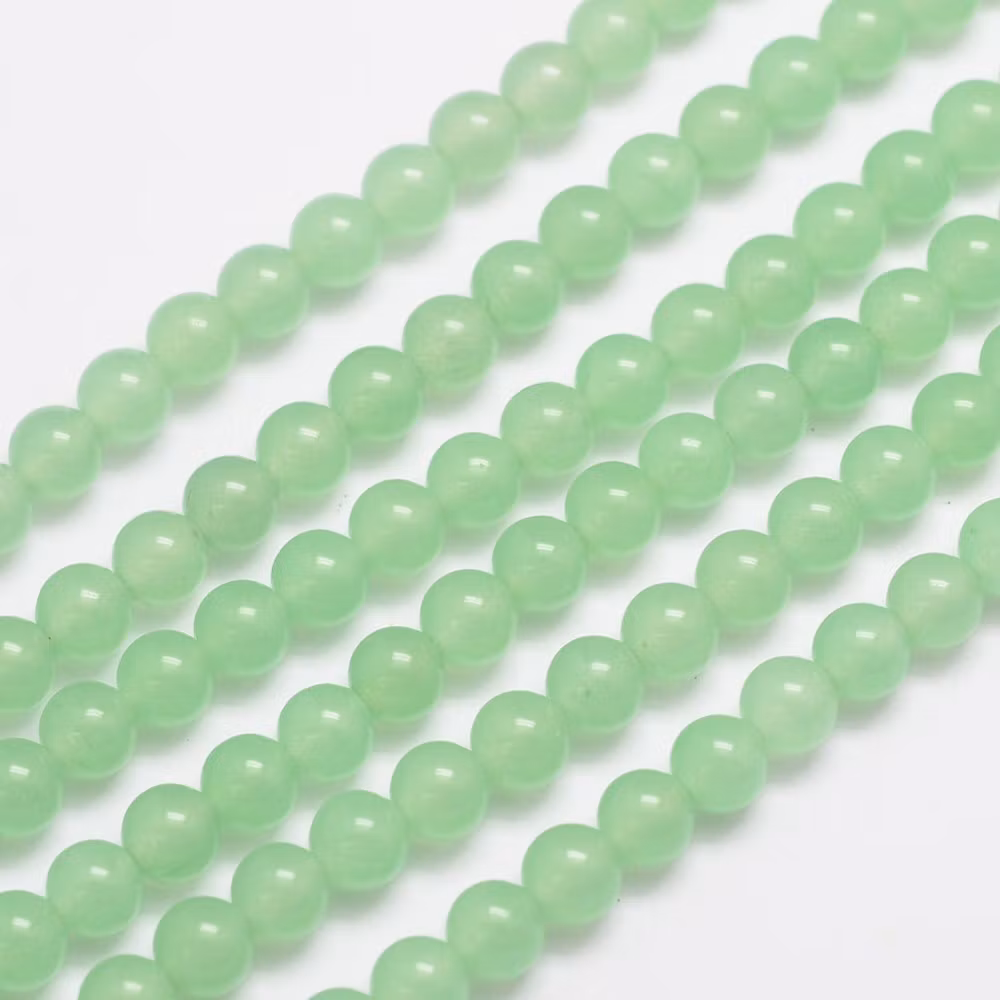 Jade 6 mm vårgrön, 1 sträng