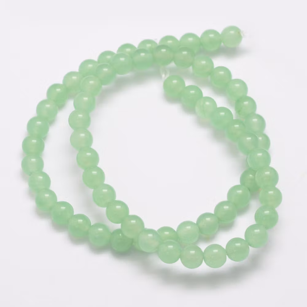 Jade 6 mm vårgrön, 1 sträng
