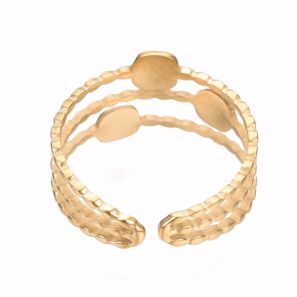 Guldfärgat rostfritt stål ring pasteller med PVD plätering, 1 st