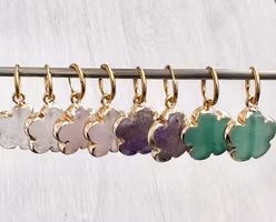 Gold-colored charm heart rose quartz, 1pc