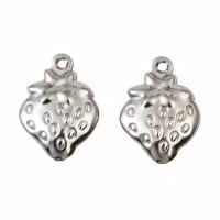 Gold-colored stainless steel strawberry charm, 1 pc.