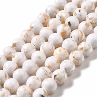 Snäckskalspärlor runda 6 mm creme, 1 sträng