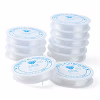Vit elastisk rund tråd 0.8 mm, 1 rulle