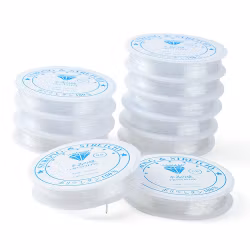 White elastic round thread 0.8 mm, 1 roll
