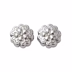 Guldfärgat rostfritt stål pärla blomma 8 mm med 18k, 1 st