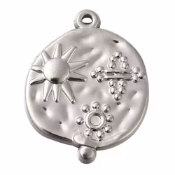 Guldfärgat rostfritt stål hänge sol och dots med PVD, 1 st
