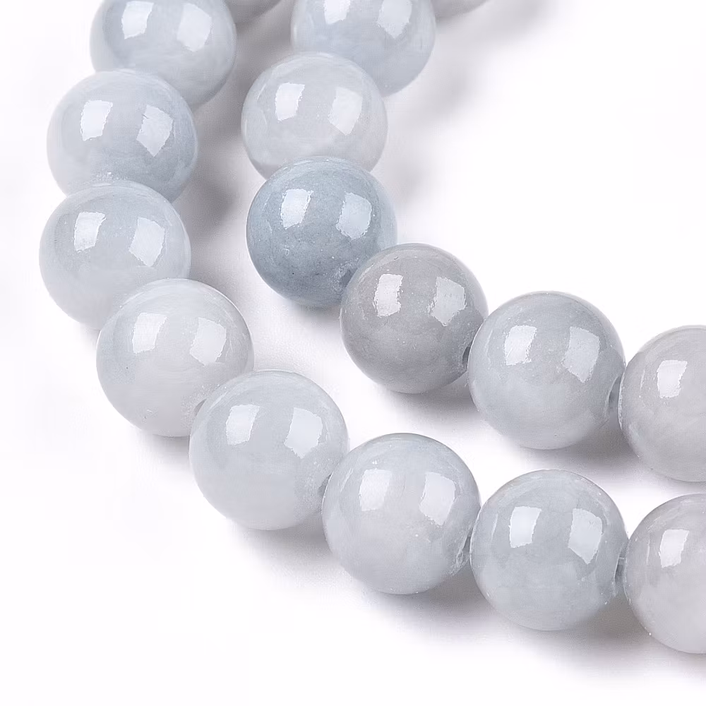 Jade 6 mm stålblå, 1 sträng