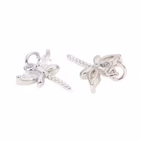 Antikfärgad berlock cubic zirconia trollslända, 1 st