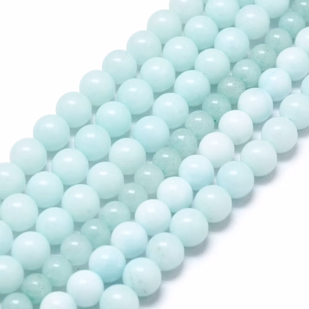 Jade 8 mm aqua, 1 sträng