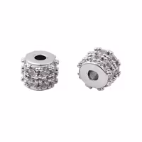 Antikfärgad pärla liten rondell med cubic zirconia, 1 st