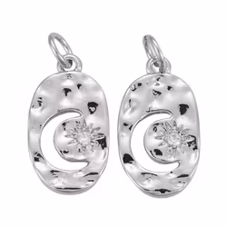 Gold-colored pendant cubic zirconia star, 1 pc.