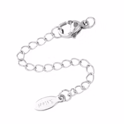 Gold-colored stainless steel extension chain with heart and PVD, 1 pc.