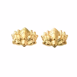 Guldfärgat rostfritt stål pärla lotus med 18k, 1 st